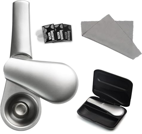 DEFIYEAR Smoking Pipe Set - Durable Magnetic Weed Pipe Aluminum Alloy, Removable Pipes With 3 Gauze Screens And Cleaning Cloth, Portable Metal Design With Gift Box (Silver)