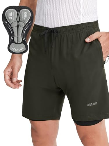 ARSUXEO Pantalons de Cyclisme Hommes Coupe Ample rembourrée Short VTT 2506