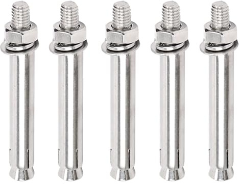 Dehnschrauben, Ankerbolzen, 5 Stück Hochleistungs-Expansionsschraubenbolzen, M12 × 80 mm - M12 × 120 mm Sechskantmutter-Expansionshülsenankerbolzen aus Edelstahl,(M12x80mm)