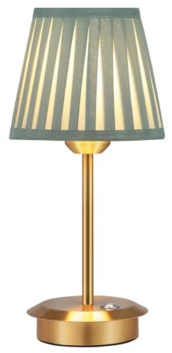 OUSFOT Lampe de Chevet, 3 Niveaux de Luminosité Lampe de Table Sans Fil Rechargeable Avec Abat-Jour,Rétro Tactile Sans Fil S'applique à Salon,Bureau,Chambre,Restaurant,Table à Manger