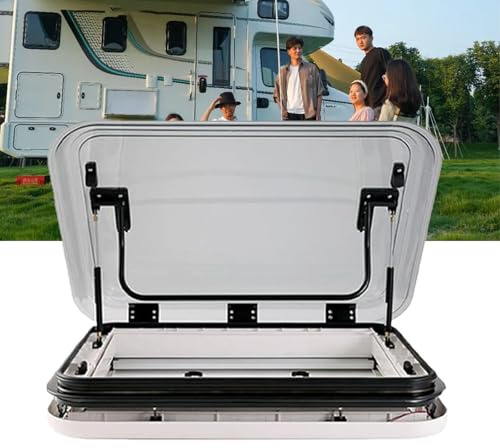 UPLTOE Caravan Roof Window Hatch W/LED Light,Rv Roof Maintenance Kits,With Nets&sunshade,For Rv Caravan Motorhome.500/700/800 X500 Mm. 500 * 500mm