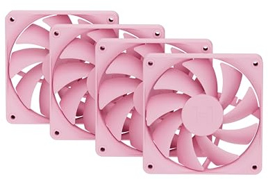 Hyte Flow FA12 Lot de 4 ventilateurs de boîtier PC de 120 mm, haute performance, faible bruit, 1500 tr/min, PWM à 4 broches, roulement dynamique fluide, lait de fraise (rose)
