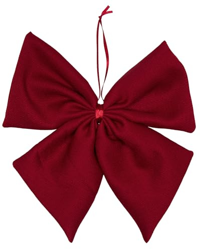 Halbach Riesenschleifen Set, 23 cm x 25 cm, 2 Stück, rot | Rote XXL-Riesenschleife bleicht nicht aus und färbt nicht ab, für Indoor und Outdoor als Baumschmuck und Weihnachtsdeko