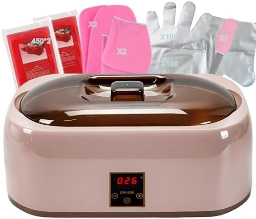 Baño de cera de parafina de 4000 ml, calentador a máquina, kit hidratante y exfoliante para manos y pies, tratamiento de terapia de parafina para el hogar