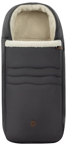 Bebeconfort Åkpåse Barnvagn, Universell Passform, Mineral Graphite | Varm Babyåkpåse med Mjuka Teddytyger, Från Födseln - 3 År (0-15 kg), Standardfästen, Maskintvättbar