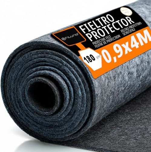 OFITURIA Fieltro Protector de Suelo 90 cm x 4 m, 180 g/m², Pack 1 ud, Ideal para Proteger Suelos en Pintura, reformas, Obras y mudanzas (90cmx4m, 1 ud)