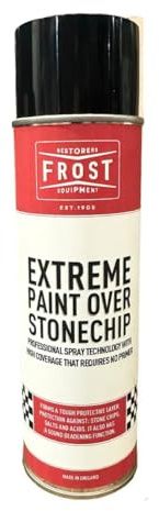 FROST Extreme Paint Over Stone Chip Black 500ml Aerosol – Durable Automotive Stonechip Spray Paint – Paint Over Stone Chip Protection for Car Sills, Wheel Arches, Underbody