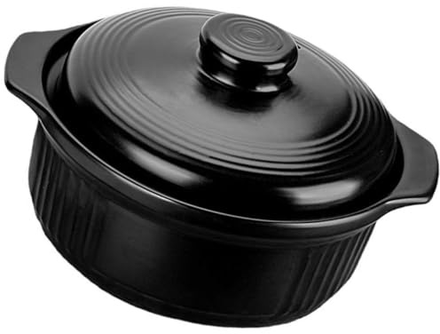 LABRIMP Pentola di Ceramica per Stufa Domestica 1115ml Maniglie Laterali, Casseruola Piccola per Riso e Stufati, Resistente ad Alte Temperature per Cucina Casalinga