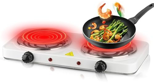 Cuisinière Électrique À Double Brûleur, Mini Table De Cuisson Portable For La Cuisine Domestique, Appareil Multifonction For Friture Et Préparation Du Café