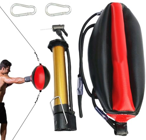 Väska med dubbla ändar, boxningssäck med elastisk sladd, slagboll, hållbar PU-läderboll, boxningsutrustning med upphängningsstil, reflexträning, justerbar design för gym