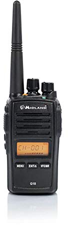 Midland G18 Funkgerät, C1145, PMR446, IP67 wassergeschützt, 99 Kanäle, qualitativ sehr hochwertiges Walkie Talkie mit hoher Sendeleistung
