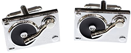 Miniblings Giradischi Gemelli Disco DJ Musica - Fatto a Mano Ho gemello Bottoni della Camicia Gemelli Mi Bella Scatola di Legno Inclusa - DJ Giradischi Piastra Musica