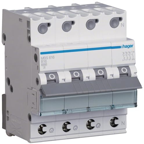 Hager Leitungsschutzschalter 3polig+N 6kA B-Charakteristik 16A Quick Connect MBS616