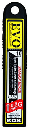 Japanklingen KDS 18mm extrem scharf und 0,6 mm stark 10 Stück Power Black | extrem scharf, 0,6 mm stark