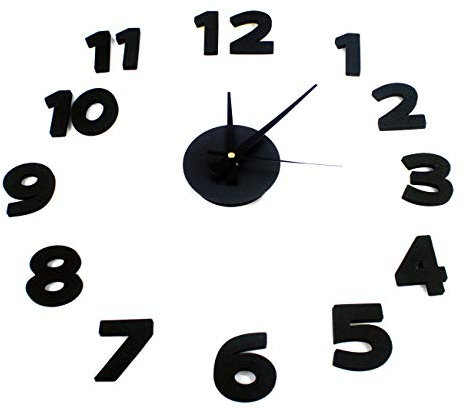 DCASA Reloj Adhesivo Negro