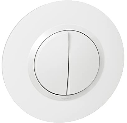 Legrand - Double interrupteur ou va-et-vient dooxie 10AX 250V~ livré avec plaque ronde blanche