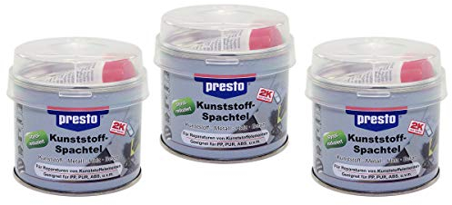 Presto 2K Kunststoff Spachtel 3 X 250 g schwarz