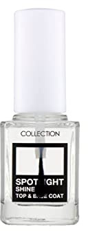 Collection Cosmetics Spotlight Shine Nail Polish- Top and Base Coat- 10.5ml | Long Lasting- Shiny Finish- Easy Application- Water-Resistant