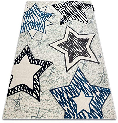 rugsx Teppich Petit Stars Sterne Kinderteppich für Babyzimmer, Spielteppiche, Kinderzimmer, blau 200x290 cm