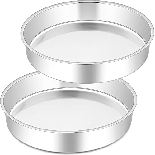 Joyfair Backform 2er Set, Edelstahl Kuchenform Rund Kuchenbackform, Gesund & Ungiftig, Leicht zu Reinigen & Spülmaschinenfest - 25cm