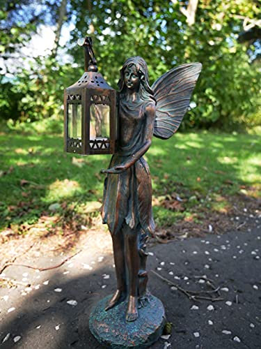 Garden Mile Lampe Ange Aile Grande Lanterne Lumineuse LED Ornement de Jardin Statue d'Ange Extérieure Intérieur Sculpture, Style Décoratif pour votre Intérieur, Jardin ou Terrasse