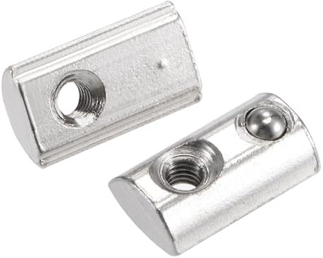 sourcing map 20Stk.M3 T Nutensteine Roll-in Spring Nutensteine mit Kugel Kohlenstoffstahl für 2020 Serie Alu Strangpressprofilschiene mit 6mm Slot