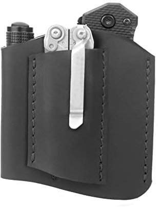 1791 EDC Pocket Organizer, Everyday Carry Pocket Pouch fits 3 Tools Including Knives, Multitools, Flashlight. American Leather. EDC Tool Pouch Carrier
