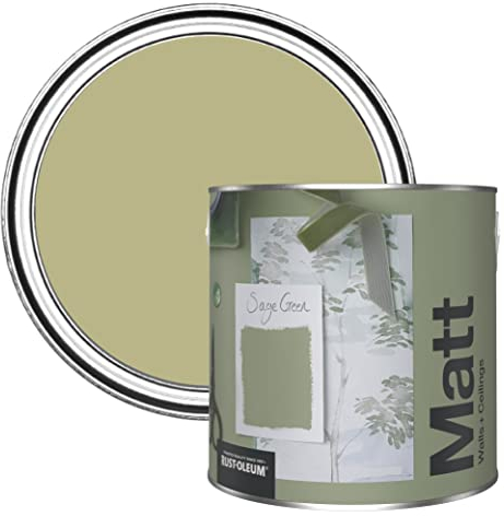 Rust-Oleum Colours Matt Emulsion Wall and Ceiling Paint - Sage Green 2.5L