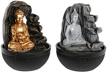 DKD Home Decor Fuente Buda Resina Oriental (21 x 21 x 25 cm) (2 Unidades) S3039715 - EAN: 8424002034481