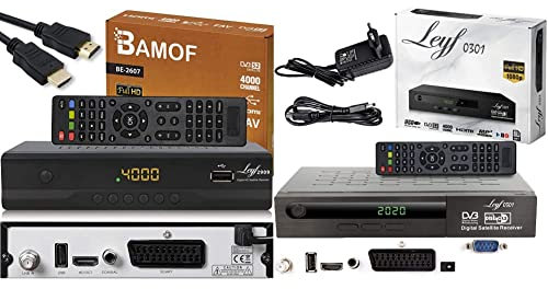 Bamof BE-2607 Digital Satelliten Sat Receiver & Leyf Satellite Receiver PVR Recording Function Digital Satellite Receiver [Pre-Programmed for Astra, Hotbird and Türksat] + HDMI Cable