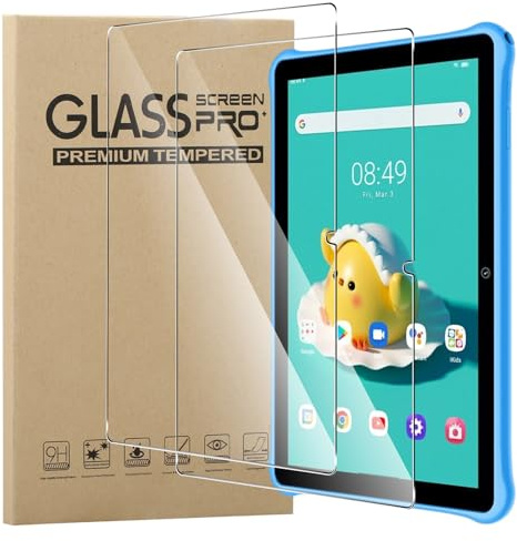 MEMELOKA Schutzfolie für Blackview Tab 70 wifi/Tab A8 Kids/Tab A7 Kids, 2 Stück [Hohe Empfindlichkeit][Anti-Bläschen][Anti-Fingerabdruck] 9H Härte Anti-Kratzen Gehärtetes Glas Displayschutz