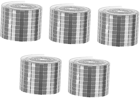 KONTONTY Selbstklebende Mosaik Wandaufkleber 5 Rollen Glas Spiegel Fliesen Selbstgemacht Wanddeko für Küche Wohnzimmer Badezimmer