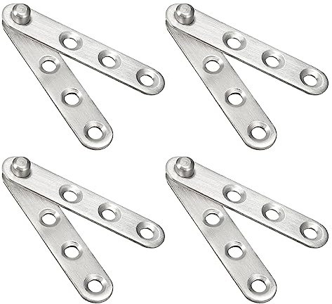 QUARKZMAN 60 x 11 x 9.6mm Porta Cerniera x 4 Set 360-Gradi Rotating Perno Cerniera per Divisorio e Armadietto, [Argento Tono]