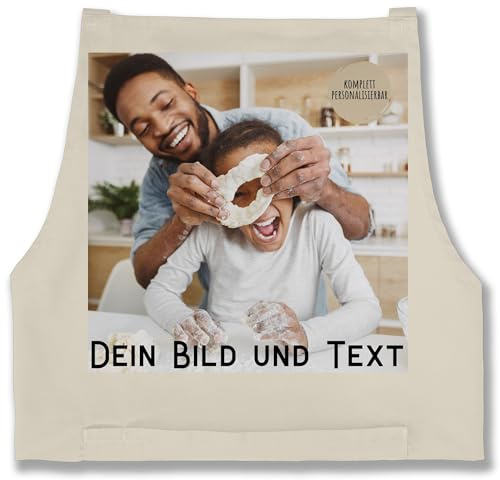 Geschenk mit Namen personalisiert by Shirtracer - Schürze - Erwachsene - Dein Bild Foto Text Geschenk