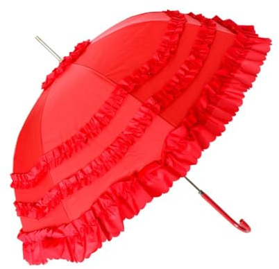 Parasol Résistant Au Soleil Pour Femme, Parapluie Pagode À Fleurs En Dentelle, Parapluie Princesse En Dentelle Lolita Avec Volants pour Fête Costumée de Spectacle de Voyage de Mariage de Mariée