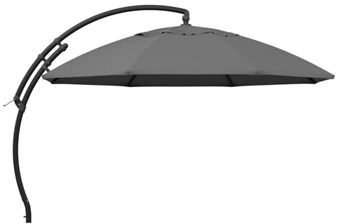 Sun Garden Easy Sun TM Ampelschirm 375 cm | rund | Aluminium Anthrazit | 100% Olefin (ca. 190 g/m²) | 360° drehbar | Öffnung mit Kurbel