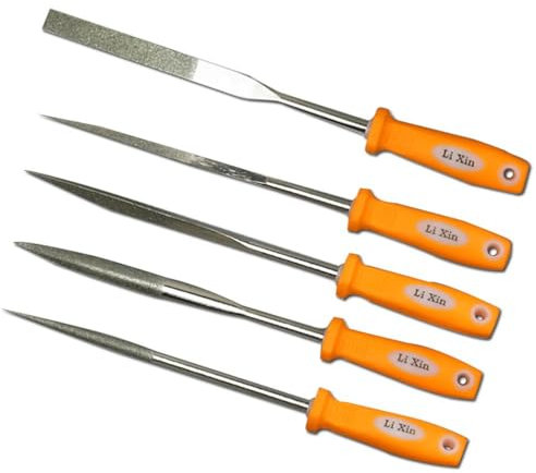 Diamantfeile Satz, 5-tlg Nadelfeilen Needle Files Diamond Feilen Set für Metall, Holz, Kunststoff, Miniatur- und Modellfeilen