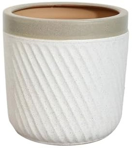 RUNZE765Z Maceta Interior Macetas Redondas de Sarga for Plantas, macetas de cerámica Grandes for Interiores y Exteriores con Orificio de Drenaje for el hogar, Patio y jardín Jardineras Exterior