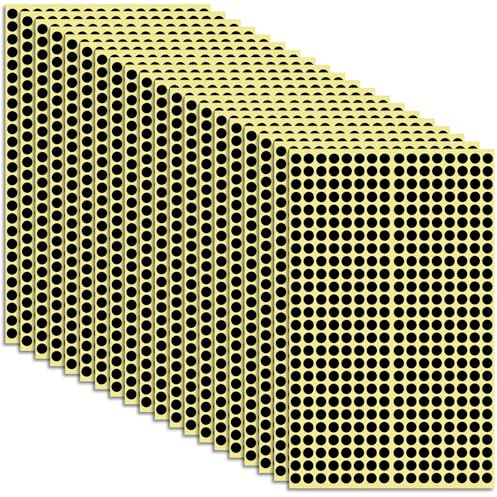 12480 Stück Klebepunkte Klein Punkte Sticker Klebepads 6mm, Schwarz | Runde Punkte Aufkleber, Selbstklebend, Kleine Farbige, Rund Aufkleber, Punktaufkleber, für Haushalten, Schulen, Büros