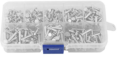 400 remaches M3 de aluminio sólido de cabeza plana para carpintería, fuertes y en metalurgia y carpintería, #885