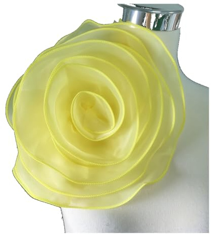 AMateschitz konstgjorda blommor tyg blommor brosch nål kläder tillbehör simulering blomma bröllop pyssel blommor handled blomma för fest alla hjärtans dag gör-det-själv dekoration gul 26 cm