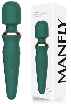 MANFLY Portable Electric Massager, Cordless Handheld Rechargeable Body Massage Tool (Green)
