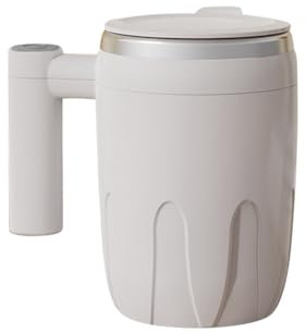 Tazze da Te Tazza da caffè automescolante Nuova tazza da caffè mescolante Tazza da caffè ricaricabile a prova di perdite Tazza da viaggio con coperchio Tazza di miscelazione (White, 12x11.5x15cm)