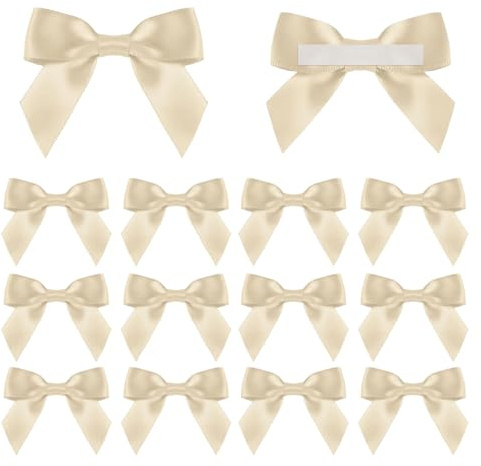 Lihetymg 50 Stück Satinschleifen Geschenkschleifen Selbstklebende Satinschleifen Geschenk Schleifen Mini Satinschleifen für Weihnachten Hochzeiten Verpacken Geschenken, Tischdeko Hochzeit