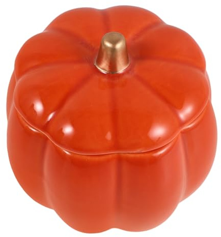 TOPBATHY Cerámica Pequeña Cuenco Calabaza con Tapa para Sopa y Guisos Recipiente Multiusos para Decoración para Halloween y Acción de Gracias Centro de Mesa Festivo
