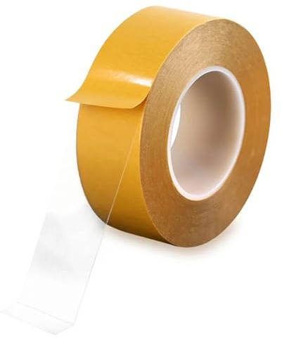 Oyiclyea Thin Double Sided Tape 25mmx50m Ultra Thin Clear Double Sided Tape,Transparent Adhesive with Strong Adhesion,High Temperature Resistance,for Craft Making,Wall Decoration,Cat Training