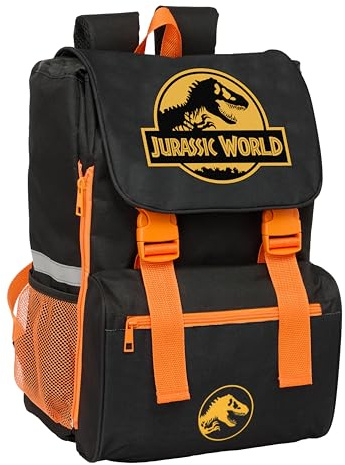 JURASSIC WORLD Barnryggsäck, utdragbar, lätt att rengöra, idealisk för barn i olika åldrar, bekväm och mångsidig, kvalitet och styrka, 28,5 x 15 x 41 cm