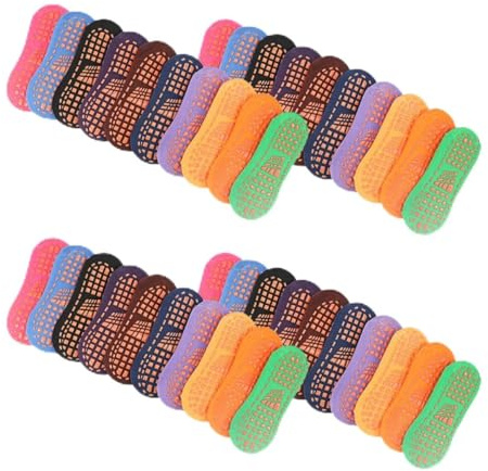 VANZACK Calcetines Antideslizantes Infantiles de Algodón Talla 27-32 Unisex 20 Pares para Yoga Trampolín y Suelo Calcetines Deportivos Cómodos y Transpirables Color Color Aleatorio