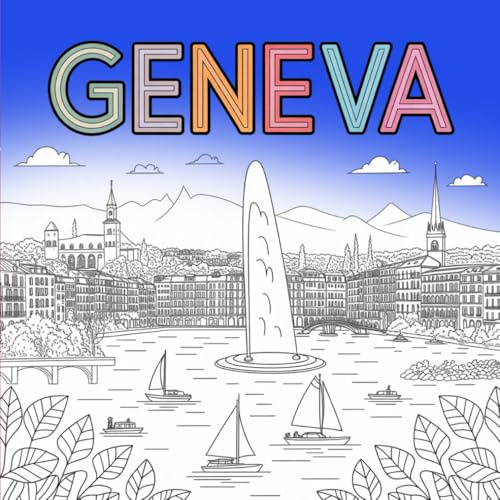 Färglägg Genève – Arkitektur, sjö och stadscharm: Stadsscener, sjöutsikter och autentiska miljöer att färglägga