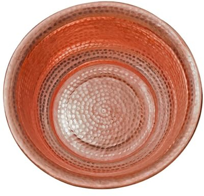 Fotbad Kopparfat, Handhamrad Kopparskål, Portabla Pedikyr Mässingsskålar, 5/6/7 Liter Kapacitet, Eldskål För Camping Picknick Förbränningsfat(A,38cm(6L/1.6gal))
